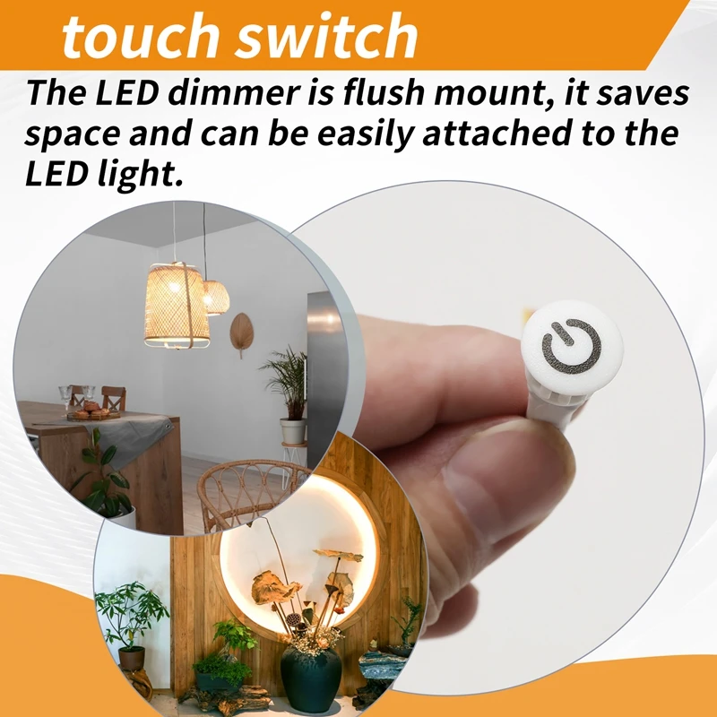 A16R-2Pcs Touch Dimmer Switch DC3.7V 5V 12V Stepless Dimmer Switch Sensor For LED Light, RV, Cabinet, Wardrobe And Strip