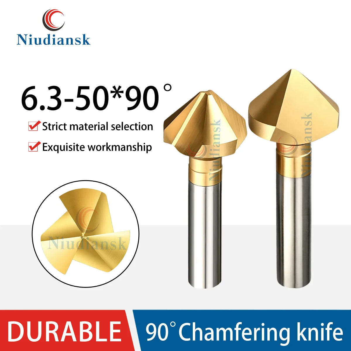 90 Degree Chamfering Knife Single-edged Three-edged 8.3 * 90/10.4 * 90/12.4 * 90 Chamfering Knife Straight Handle Deburring Tool