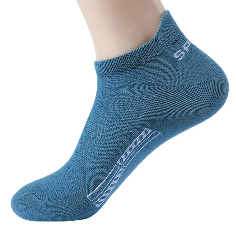 5Pairs High Quality Men Ankle Socks Breathable Cotton Sports Socks Mesh Casual Athletic Summer Thin Cut Short Sokken Size 38-45