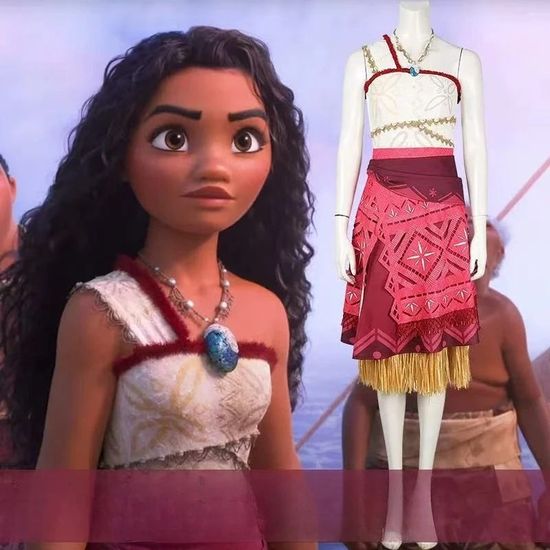 

Movie Cosplay Moana Costume Tassel One-shoulder Dress Ocean Adventure Princess Dress for Adult Girl Carnival Halloween Dress Up