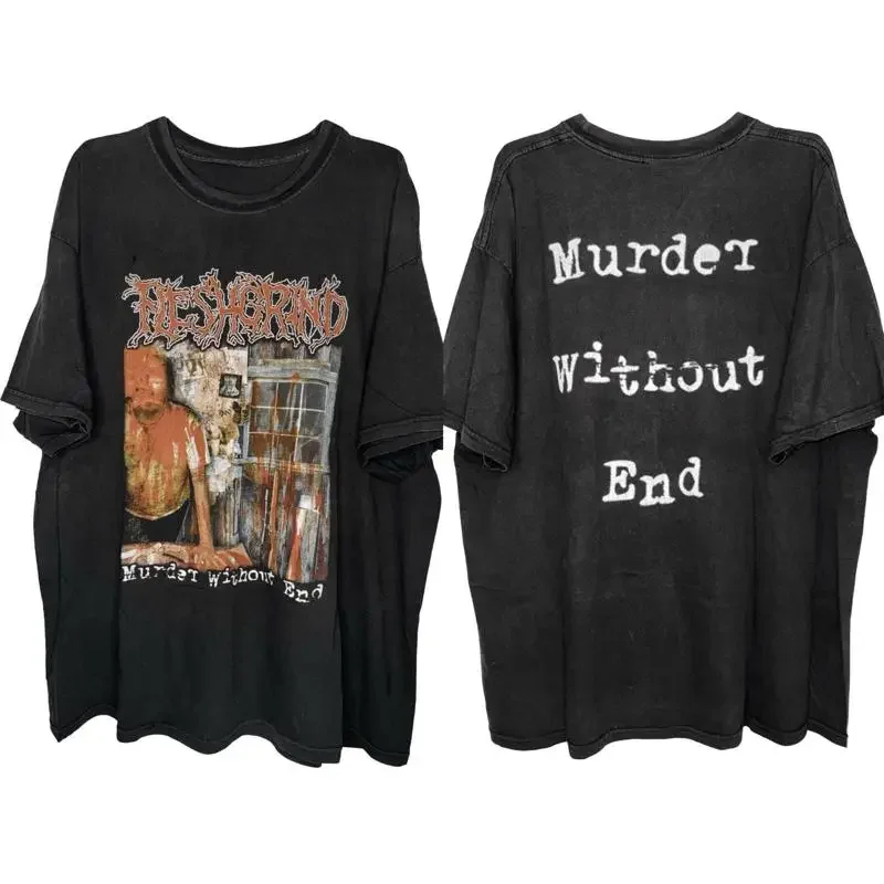 Fleshgrind Band Murder Without End Album Kurzes T-Shirt aus Baumwolle