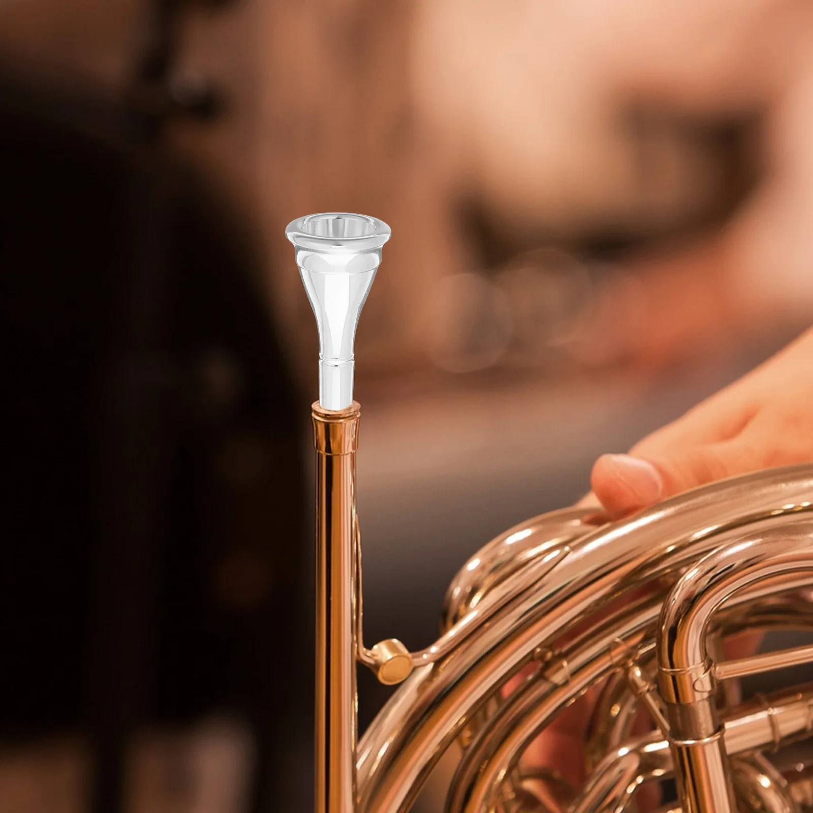 

2Pcs French Horn Mouthpiece Brass Dual Tone Metal Precision Replacement Universal Fit Horn Accessory for Concert Use