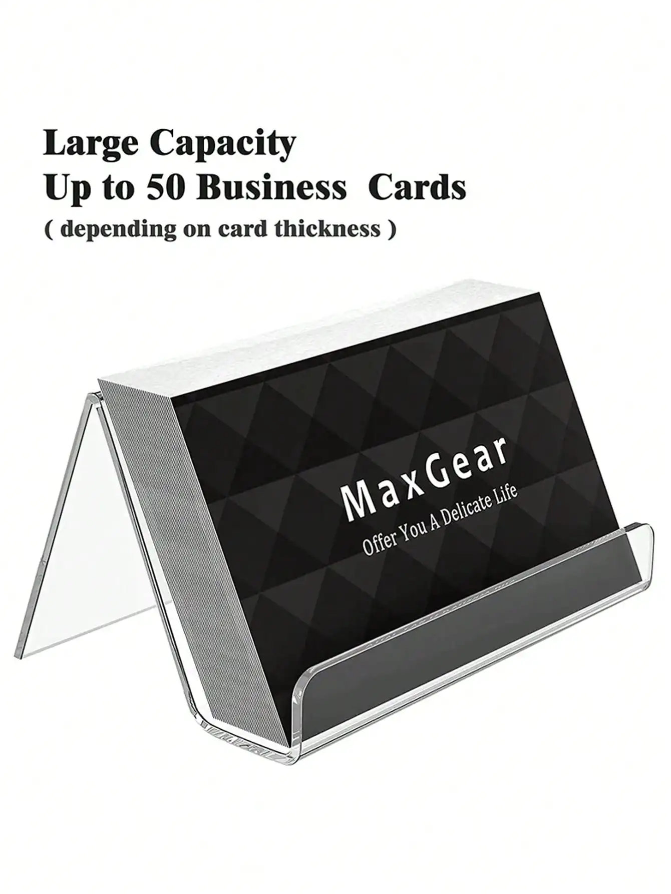 

2Pcs Transparent Acrylic Desktop Business Card Holder Table Desk Shelf Box Storage Display Stand Restaurant Office Supplies