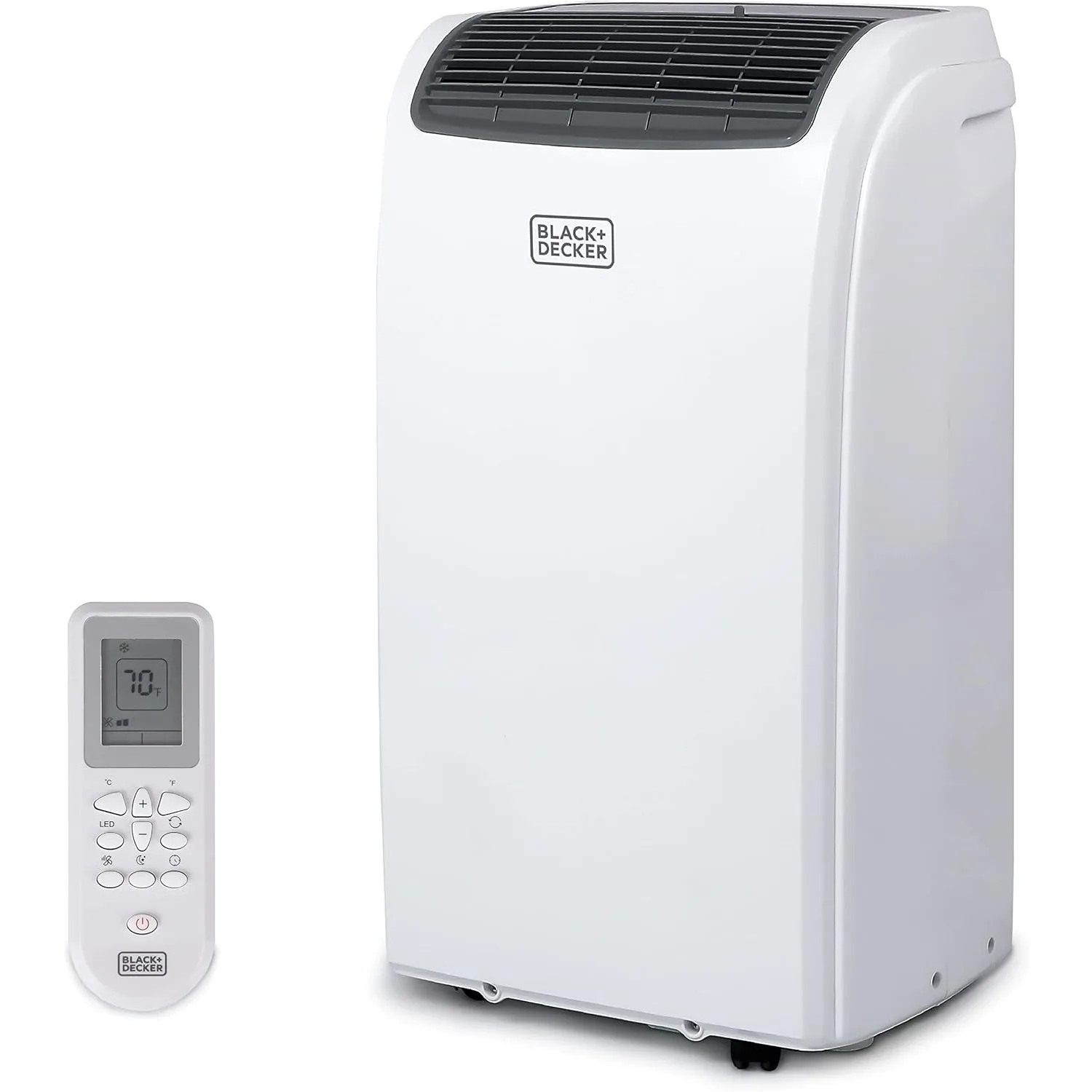 7,700 BTU DOE (14,000 BTU ASHRAE) Portable Air Conditioner with Heat and Remote Control, White