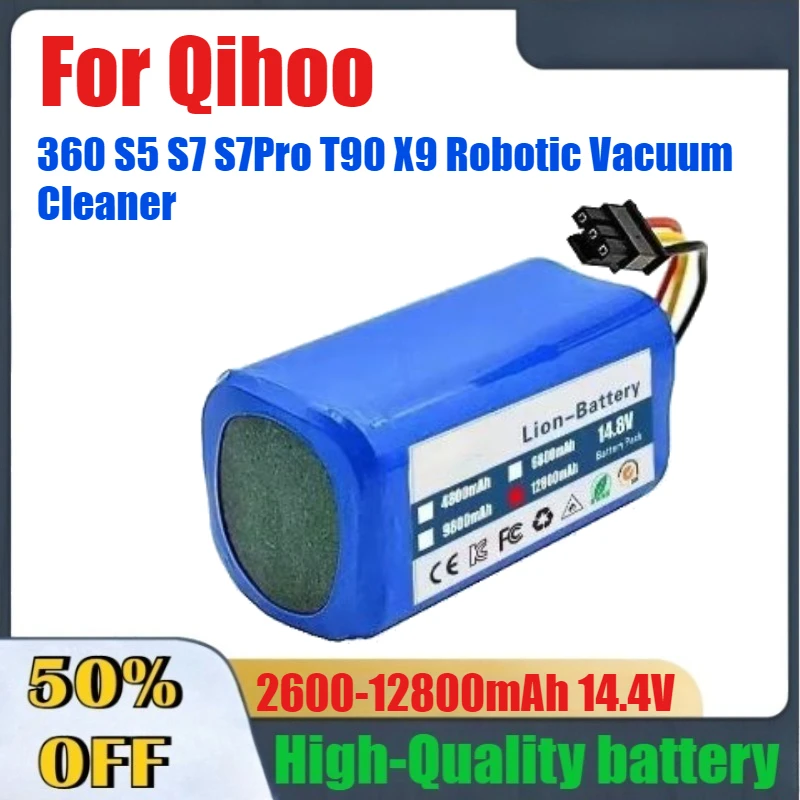 

2600-12800mAh 14.4V Battery For Qihoo 360 S5 S7 S7Pro T90 X9 Robotic Vacuum Cleaner Replacement Batteries Part battery