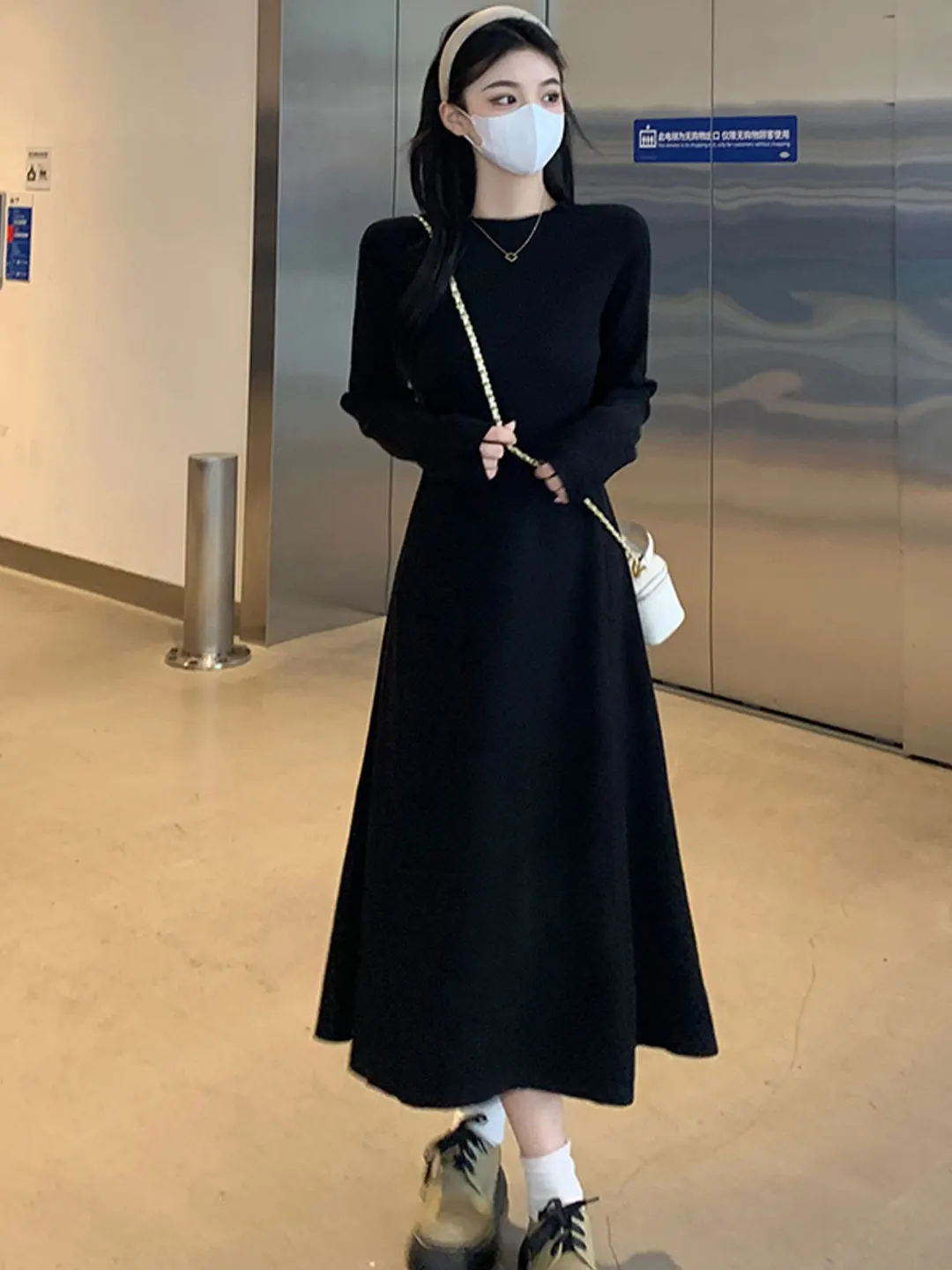 

plus Size Women's Soft Sle Knitted Long Sve Sweater Dr Mid-Length Slimming Base irt for Autumn Winter Commute Daily...