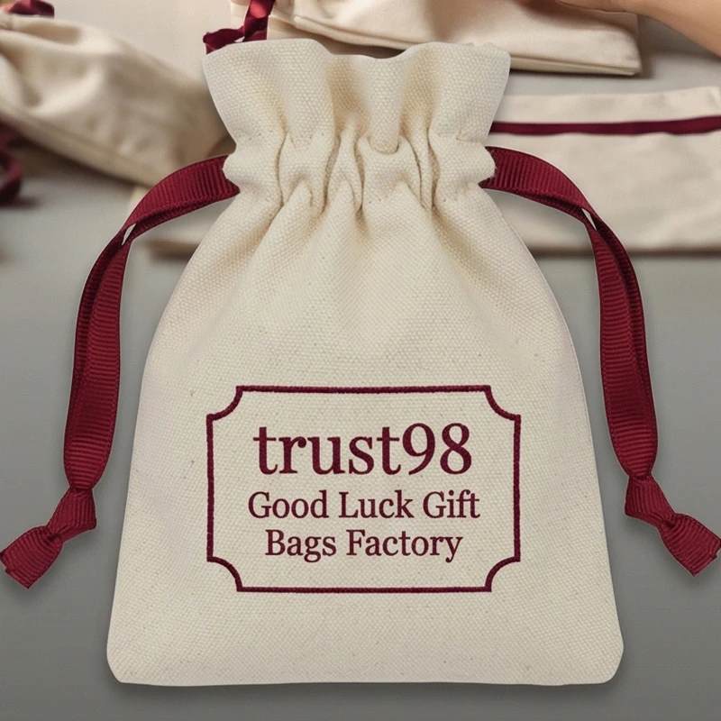 

2026 New Arrival Factory Direct Wholesale Natural Cotton Drawstring Bag Eco-Friendly Canvas Storage Pouch for Jewelry Gift Packa