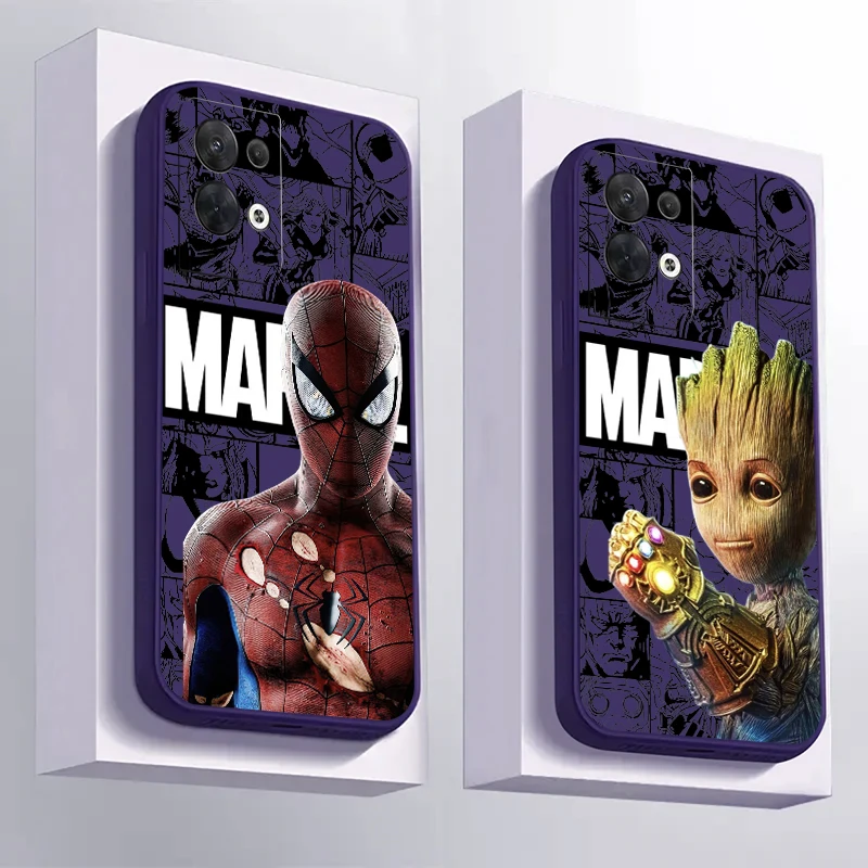 Avengers Spiderman Groot Phone Case For OPPO FIND X5 X3 X2 Pro Lite Neo OPPO Reno 9 8 7 Pro Lite 8T 8Z 7Z 5G Funda Carcasa