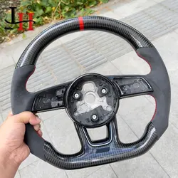 Fully perforated semi-perforated steering wheel for Audi A3 A4 A5 S3 S4 S5 2017-2022 leather flat bottom steering wheel sport