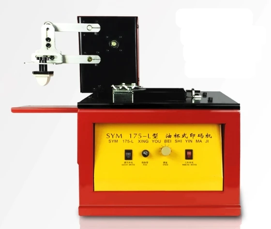 Elektrische tampondrukmachine Printer voor datumlogo afdrukken + metalen clisplaat + rubberen pad