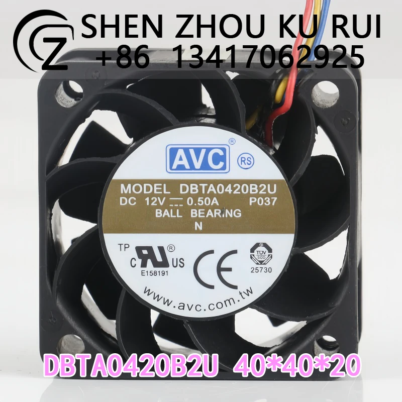 

AVC 12V 0.50A 4020 PWM temperature control Dual ball Large air volume DBTA0420B2U cooling fan