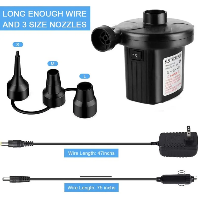 Mini Inflatable Pump Electric Air Cushion Camping Pump Portable Rapid Filling Mattress Swimming Pool Air Filling Blower Injector