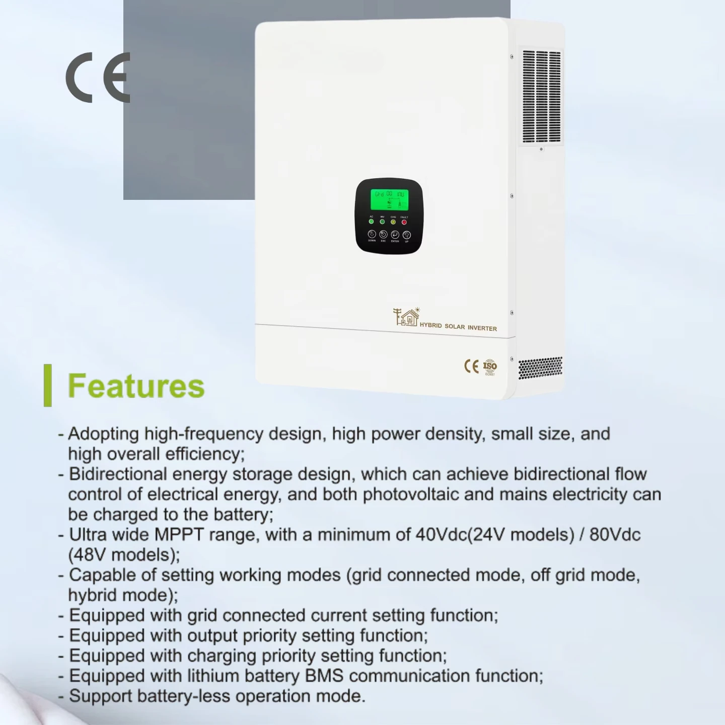 Полная гибридная солнечная энергетическая система включения/выключения мощностью 5 кВт со съемным контейнером Солнечные панели мощностью 600 Вт Аккумулятор LiFePO4 5,12 кВтч