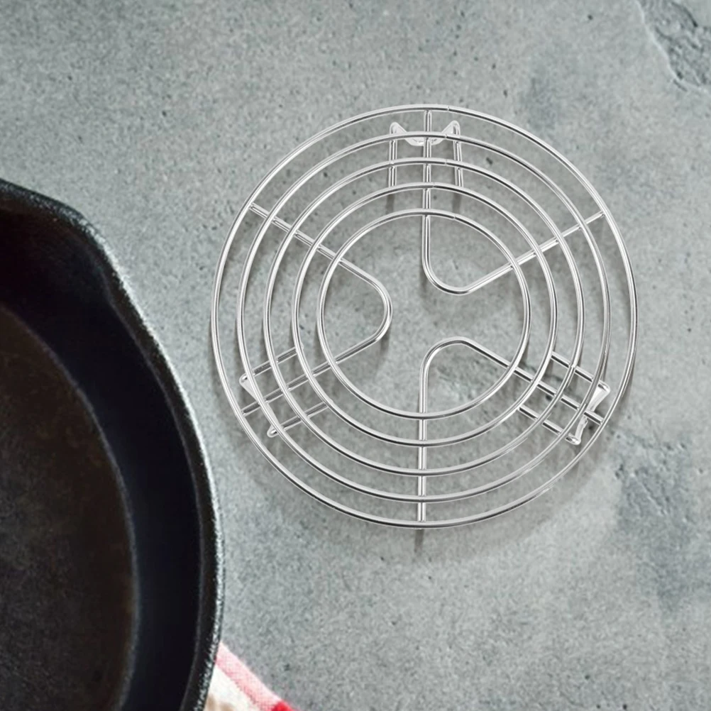 

2pcs Stainless Steel Steam Rack Round Pan Pot Trivets Multi functional Steamer Accessories Vegetables Steaming Heat