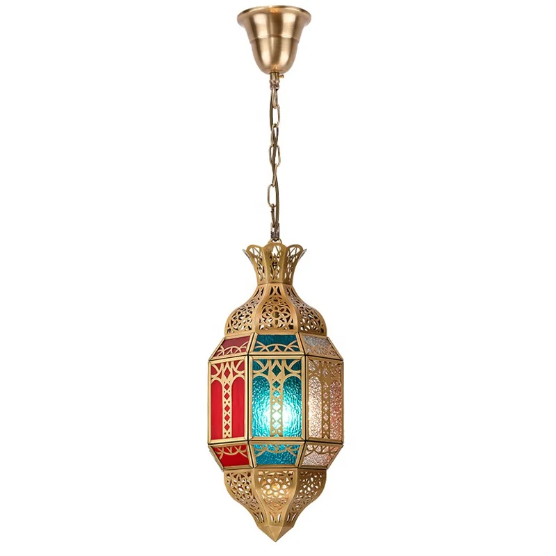 

Handmade LED Brass Chandelier Romantic Style Brass Stained Glass Chandelier Vintage Style Interior Lighting Decorative Lamps