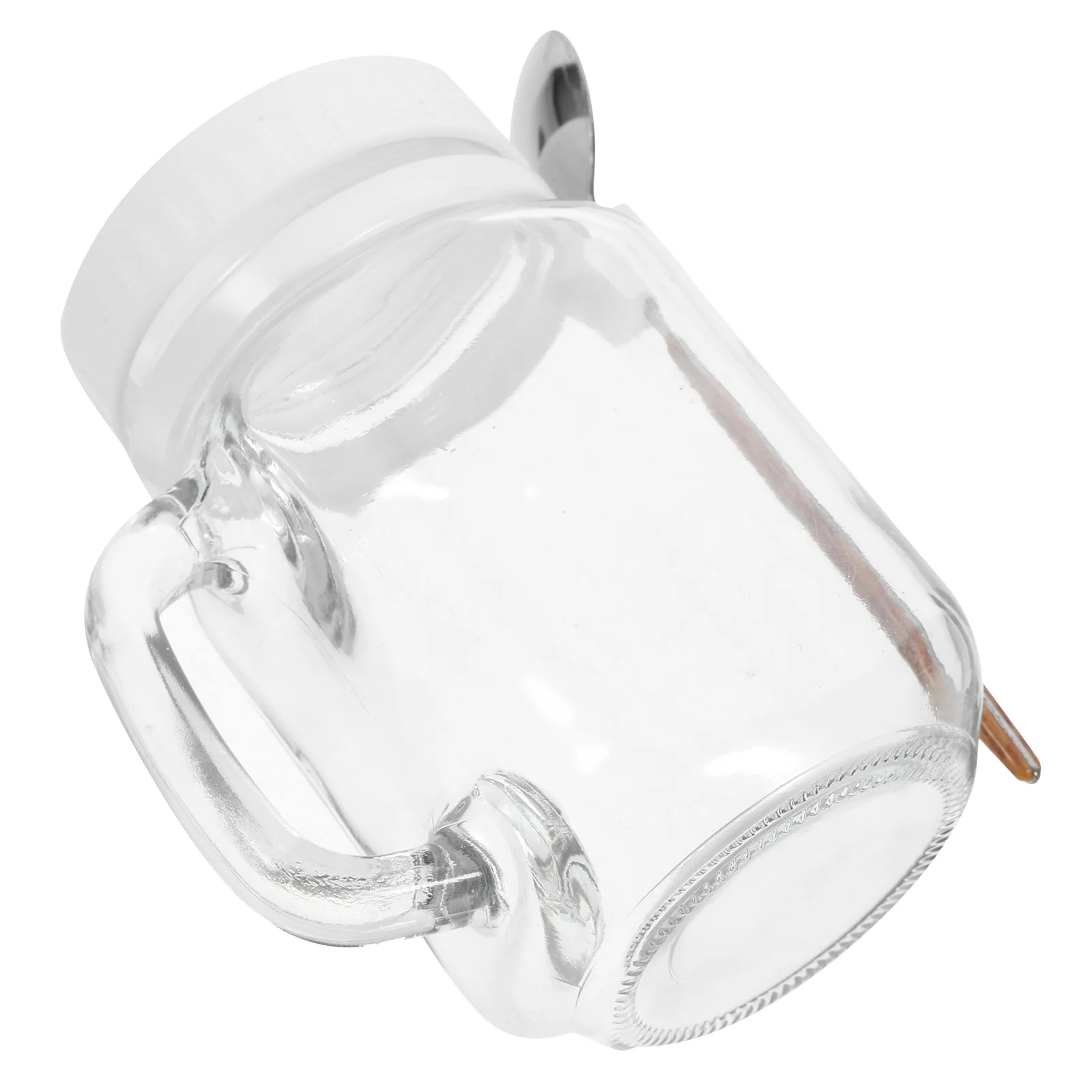 

Sugar Bowl with Lid and Spoon Portable Glass Containers for Food Milk Cup Yogurt Holder Lids