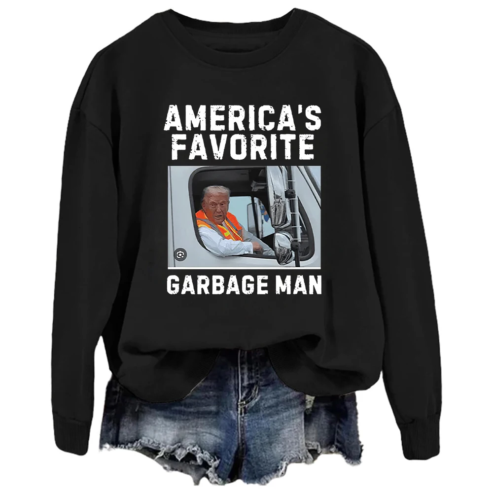 Funny Trump Garbage Man Sweatshirt Men/Women Vintage Fashionable Casual Sweatshirts