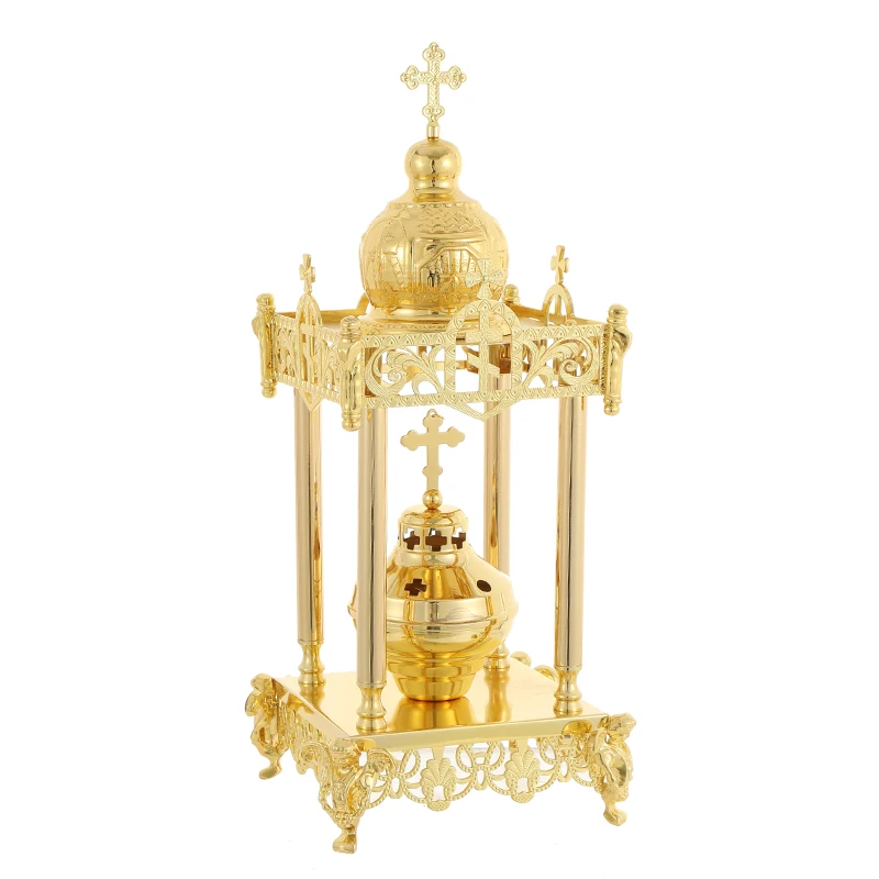 Tabernáculo Ortodoxo para Oración con Caja de Regalo, Cruz de Mano para Ceremonia Religiosa Ortodoxa