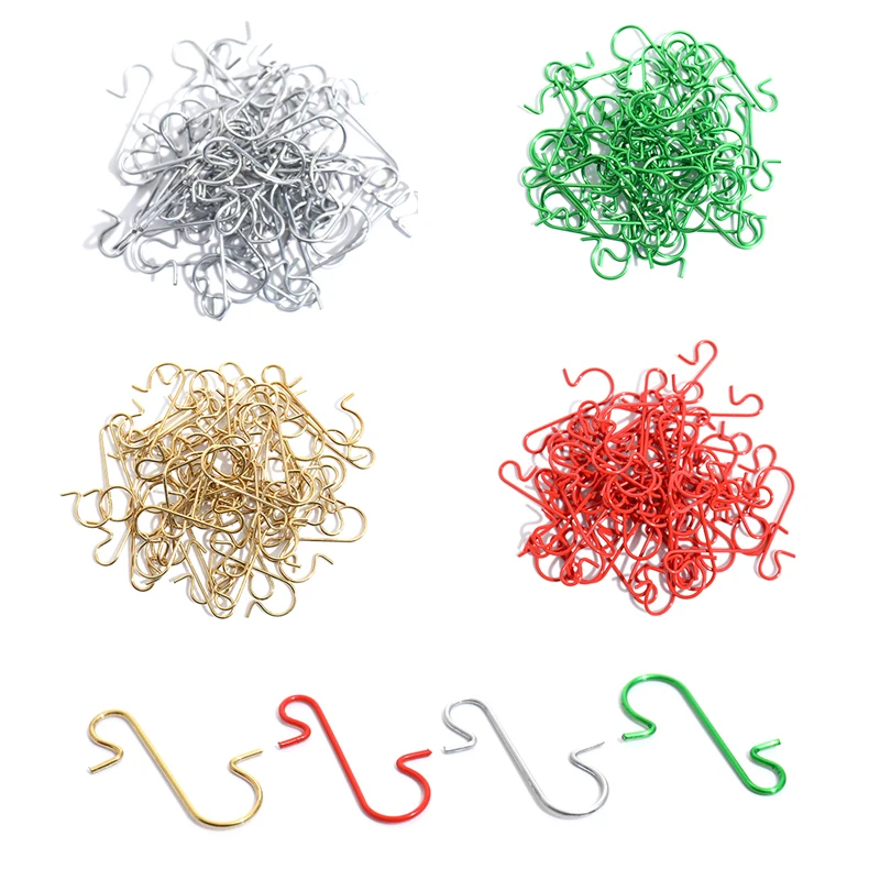 

50pcs Christmas Ornament Metal S-Shaped Hook Holders Christmas Tree Ball Pendant