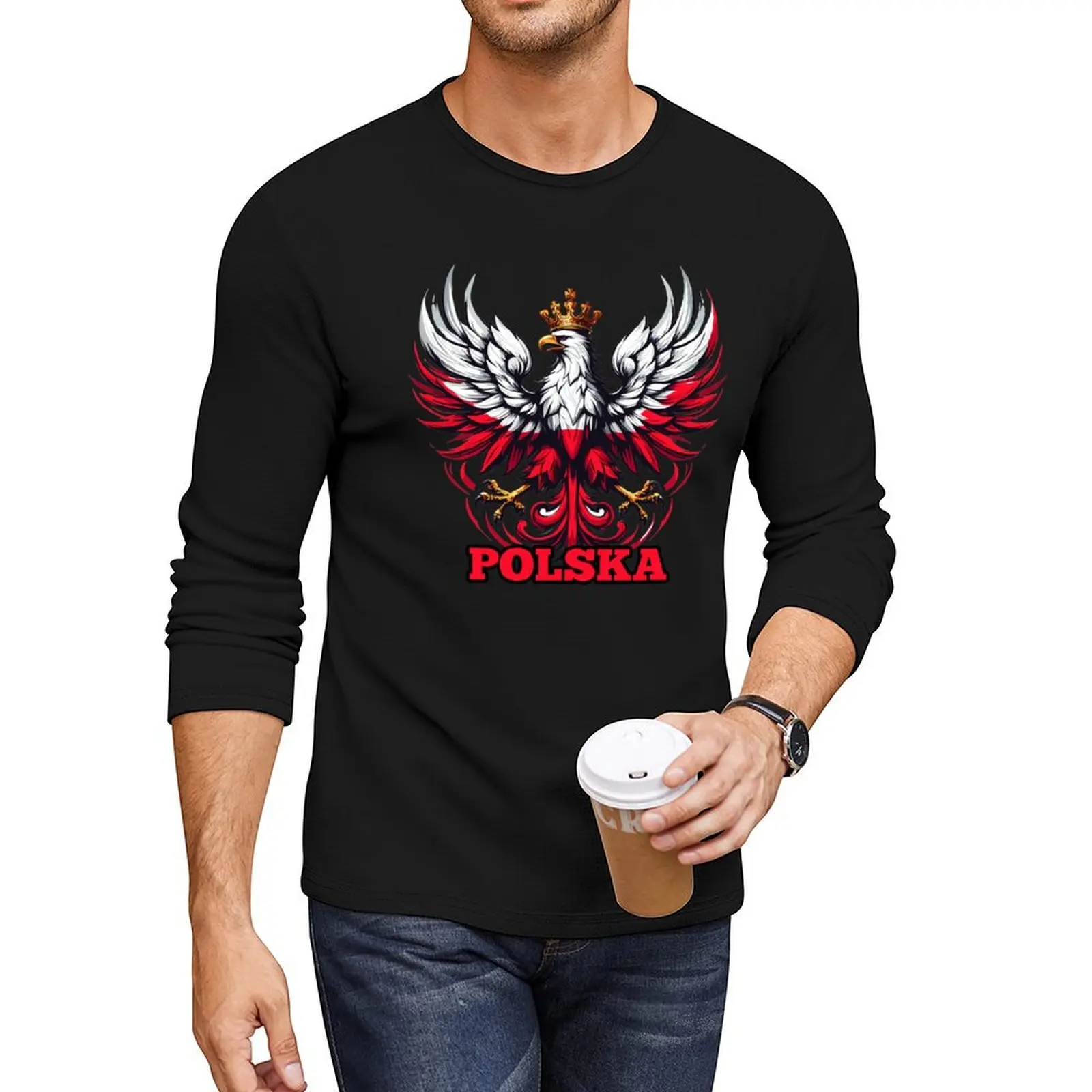 

Poland Polska Polish flag flag gift Long T-Shirt vintage clothes anime clothes Anime t-shirt tshirts for men