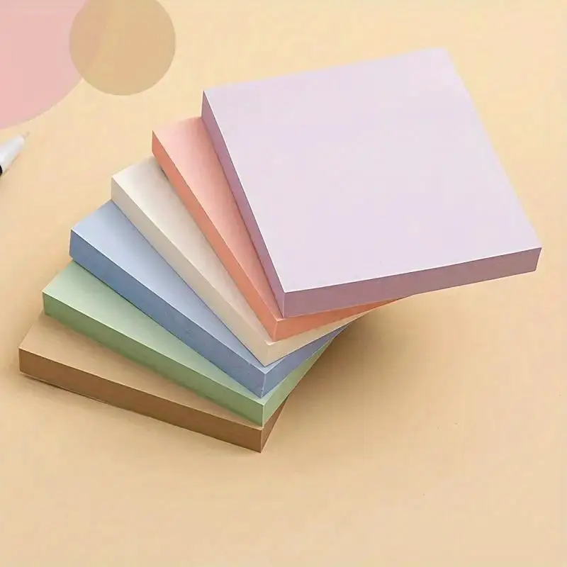 100 Sheets Morandi Five-color Integrated Square Sticky Notes Morandi Color Sticky Notes Colorful Stationery Message Notes