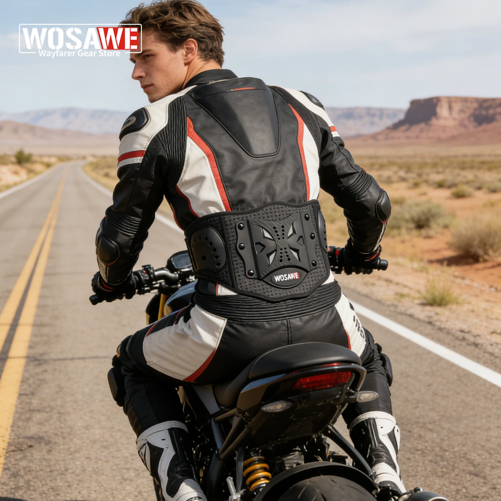 

Motocross Kidney Belt Motorcycle Back Support Waist Protector EVA Shockproof Lumbar Brace Reflective Riding Guard Adjustable