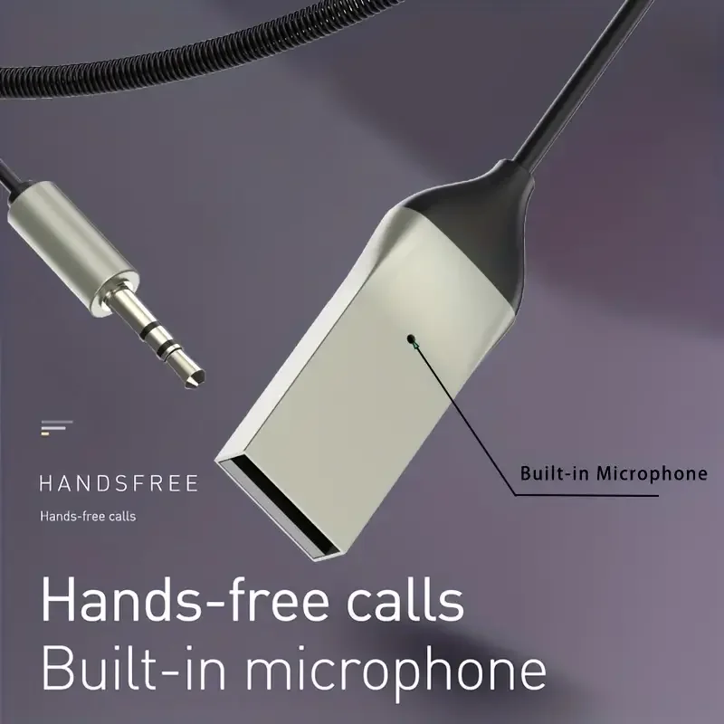 Ricevitore Bluetooth Adattatore 5.0 Kit vivavoce per auto Audio AUX Jack da 3,5 mm Ricevitore musicale wireless per trasmettitore BT per auto