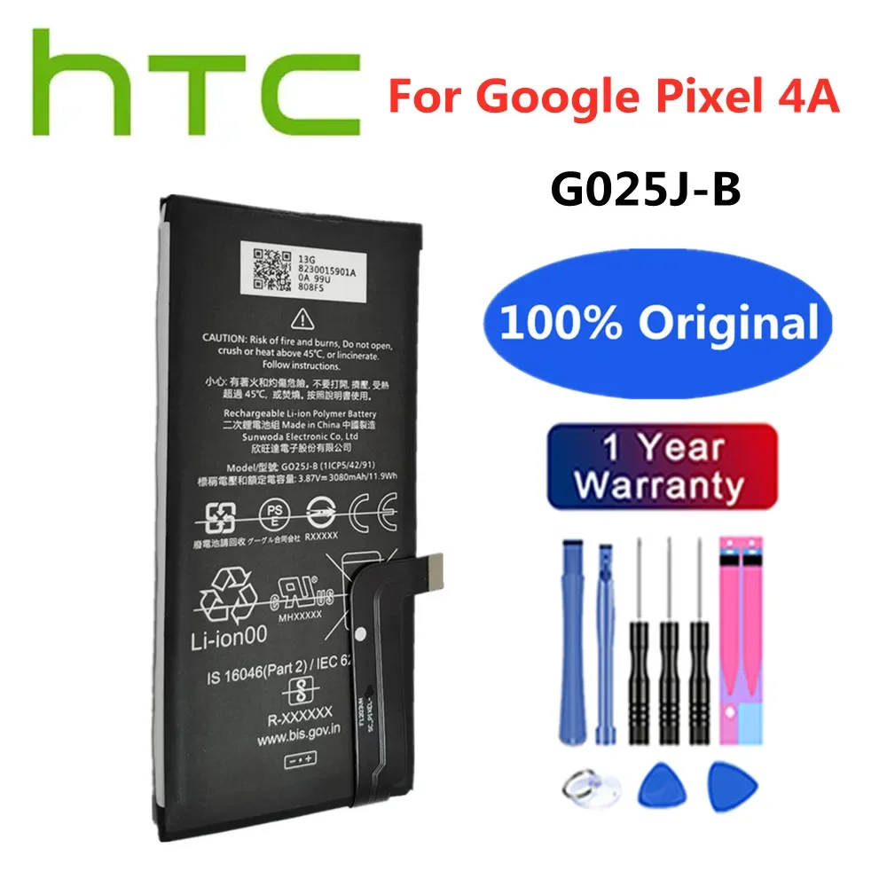 

High Quality G025J-B Original Battery For HTC GOOGLE Pixel 4A Pixel4A G025J B 3080mAh Smart Mobile Phone Batteria + Tools