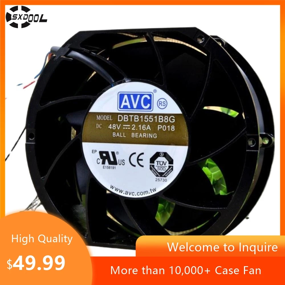 

AVC DBTB1551B8G 17CM 48V 2.16A 17251 Cabinet Cooling Fan for Telecom Applications