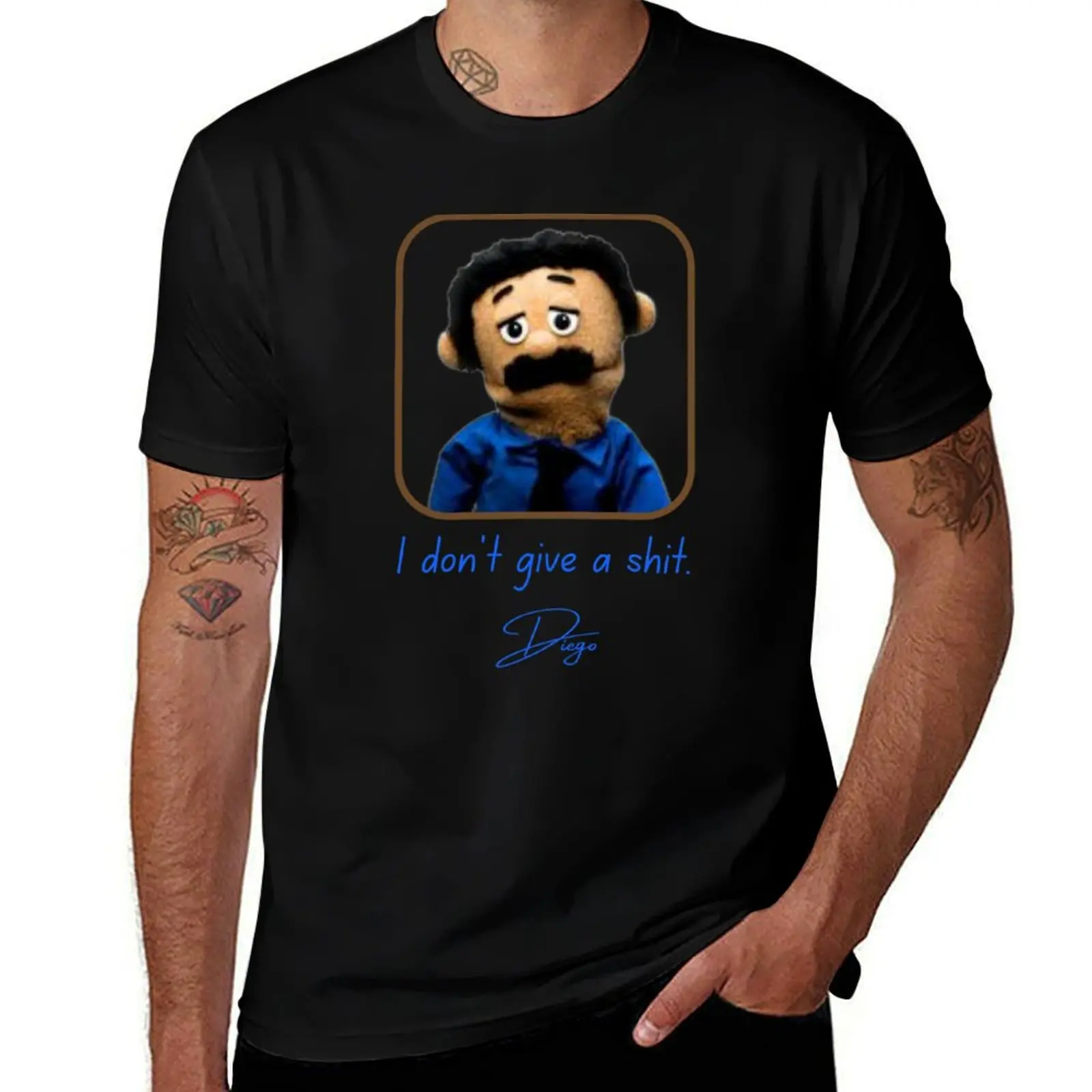 Awkward Puppets Diego T-Shirt Basic Solid Color Casual Tee Shirt