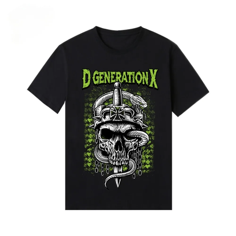 2025 New WWE American Fashion Brand Summer New DX Combination Short Sleeve Printed T-shirt Pure Cotton Loose Casual T-shirt