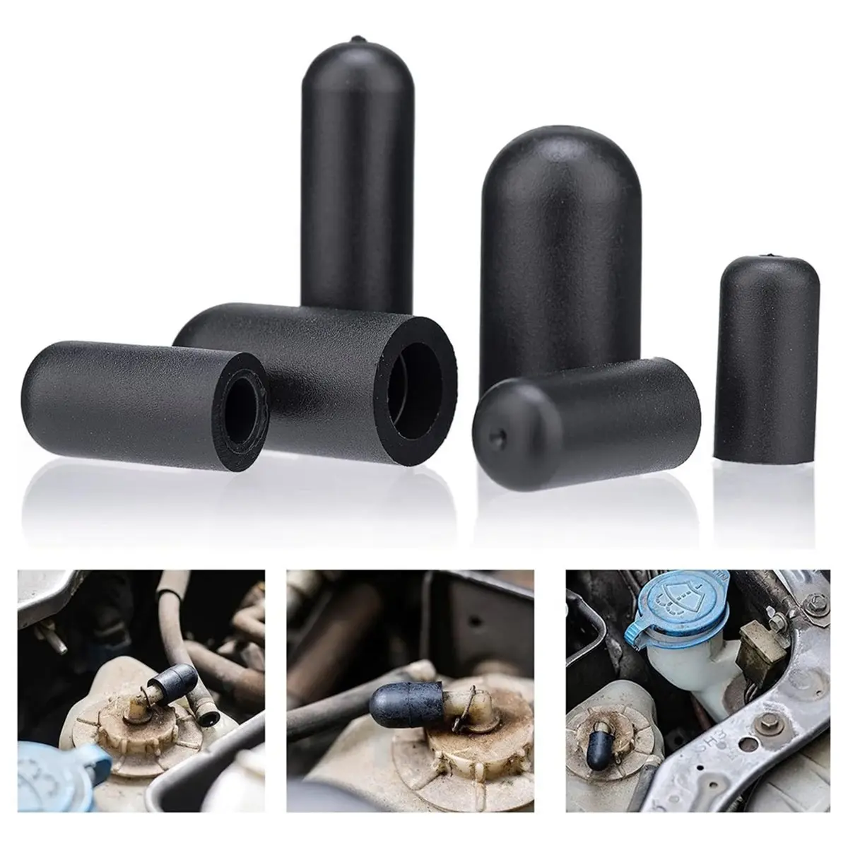 110 PCS Vacuum Caps Assortment, Vacuum Plugs Hose End Cap, Rubber Vacuum Caps Kit for Carburetor, Manifold, Automotive