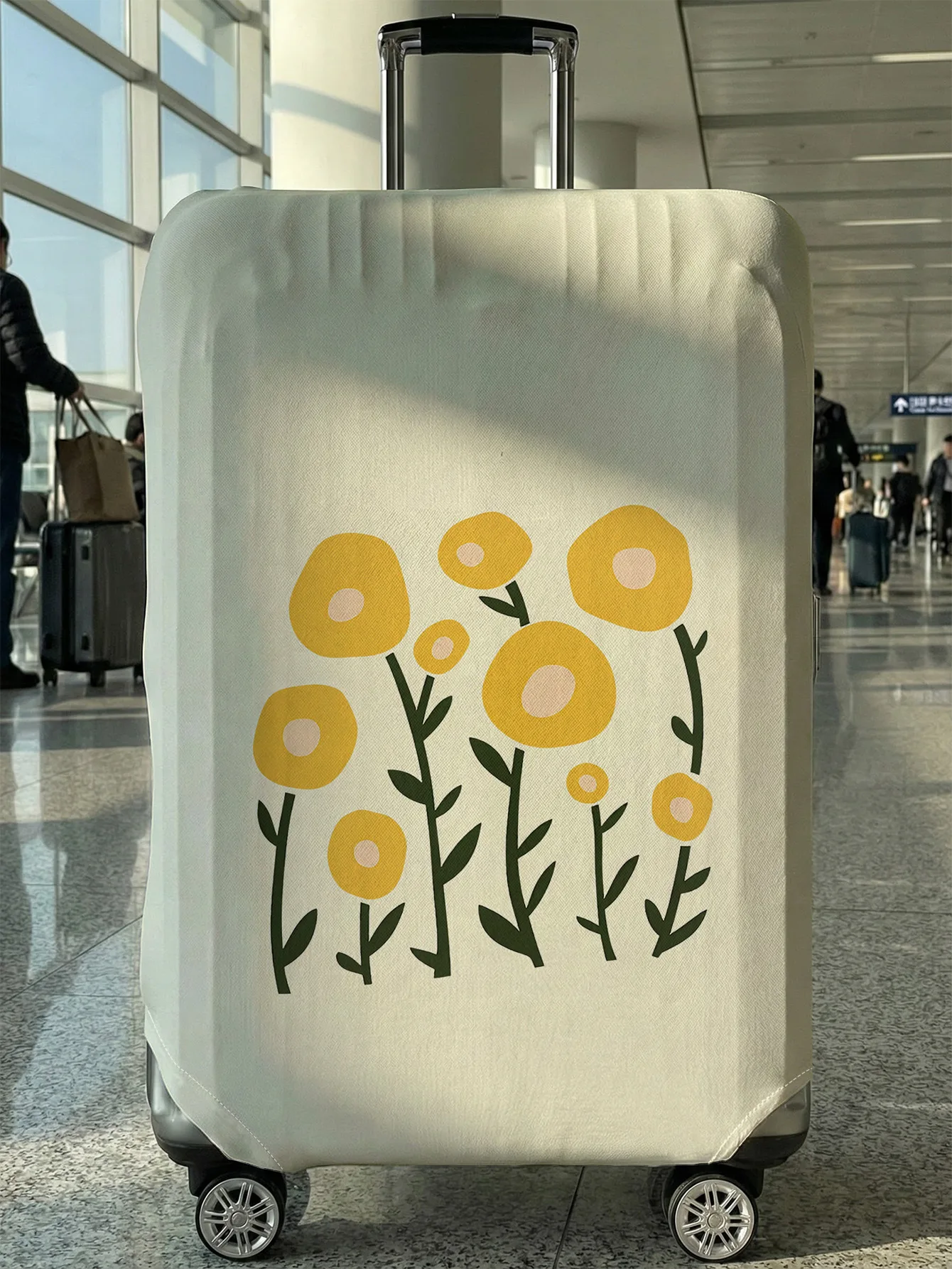 

Минималистичный чехол для багажа с желтым цветочным принтом, подходит для чемоданов 18-32 дюймов, чехол на ручку чемодана, дорожные аксессуары