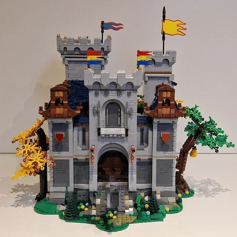 Castelo medieval modelo moc tijolos de construção fortaleza exploração tecnologia blocos modulares presentes brinquedos natal diy conjuntos montagem