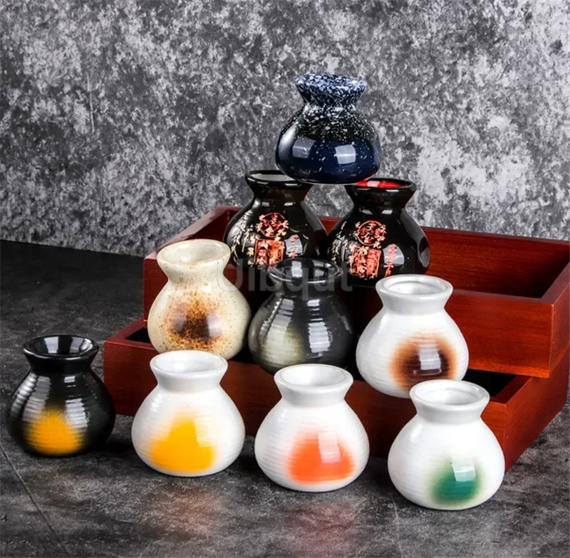 Sashimi japonés sushi, lata pequeña, botella, taza de hielo seco, plato creativo, decoración, tienda, plato, vajilla de cerámica para cocina y hogar