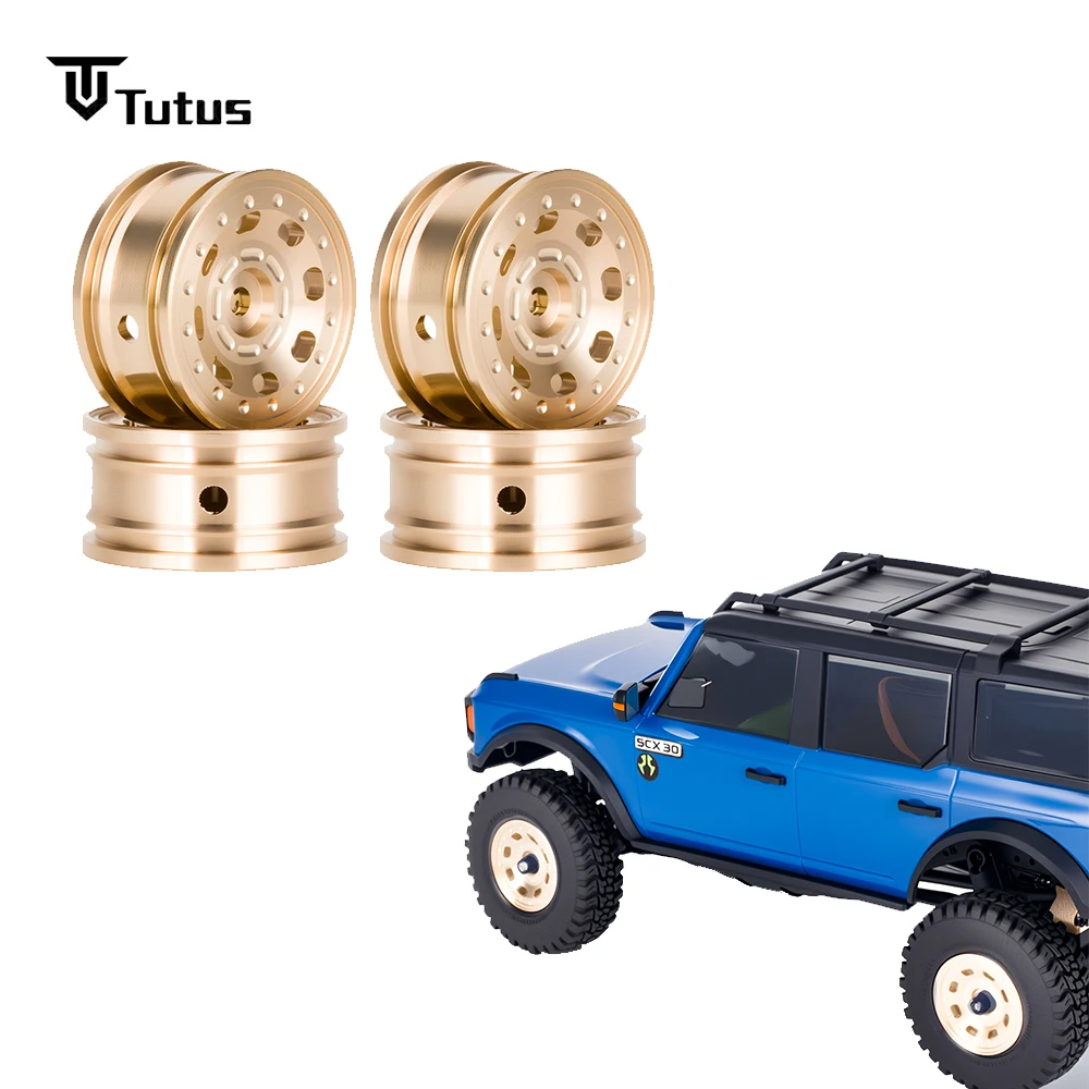 

Crawler Car Upgrade Parts, 0.7 in, Axial SCX30, Ford Bronco 4X4 SCX30 JEEP WRANGLER-Brass Wheel Rim Hub for RC Crawler Car