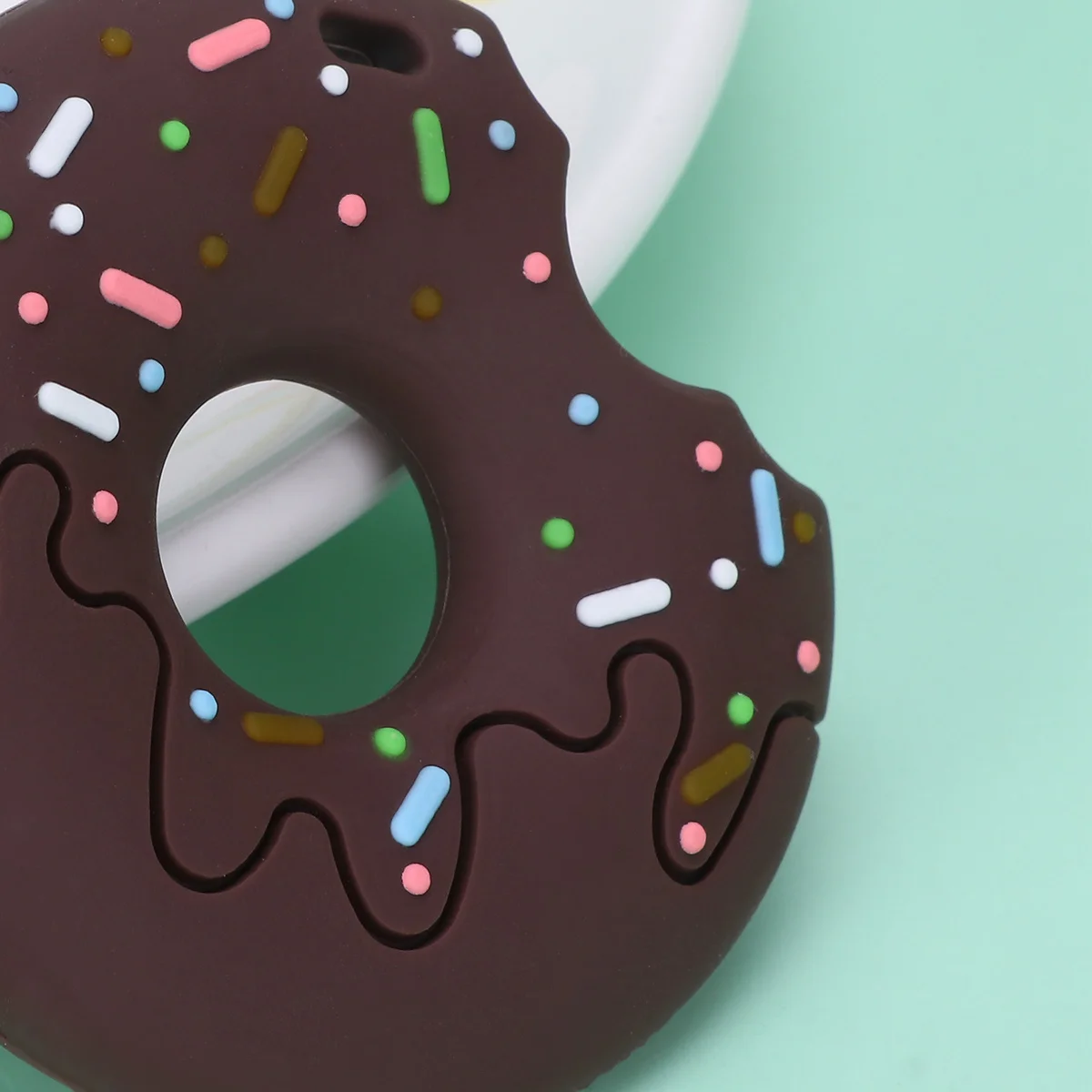 

1 шт., 3D прорезыватель в виде пончика, мягкие текстурированные поверхности, массажи десен, яркие цвета, чувствительность к поезде, кофейный прорезыватель для младенцев, молярная игрушка для младенцев