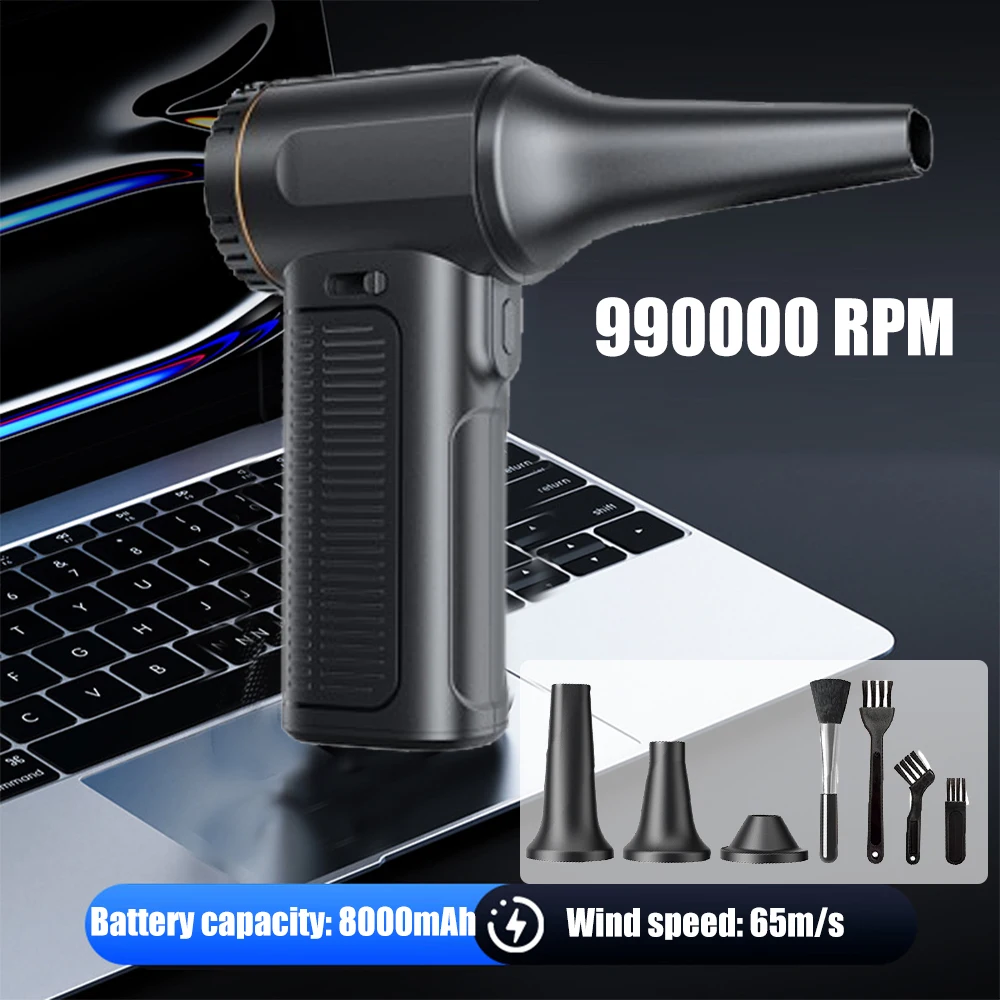 Ventilador Turbo Jet F11, potente soplador de aire de 990000RPM, Motor sin escobillas, ventilador Turbo, velocidad del viento, 65 m/s, 8000mAh, herramienta de soplador de aire