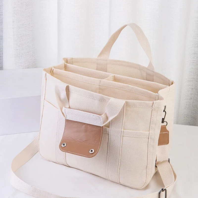 Large Capacity Canvas Tote Bags For Work Commuting Handbag  Mommy Bag Student Outfit Book Shoulder Bag Fashionable Crossbody Bag