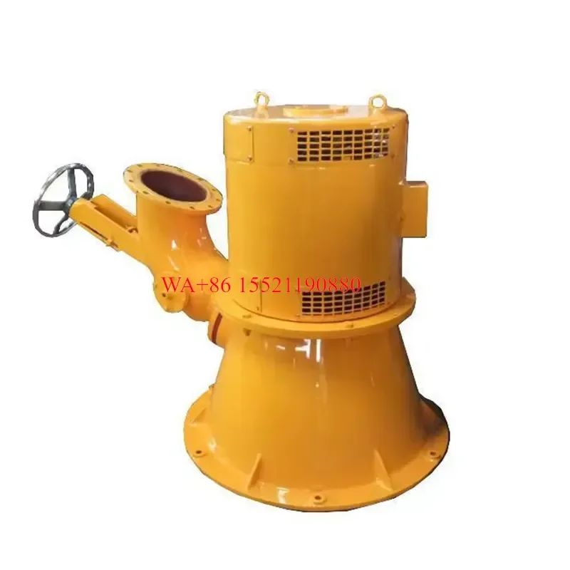 WMWMNU 3KW Turgo Hydro Turbine Small Generator 220V Low Flow Water Power Unit 18-40m Head for Home Grid Backup