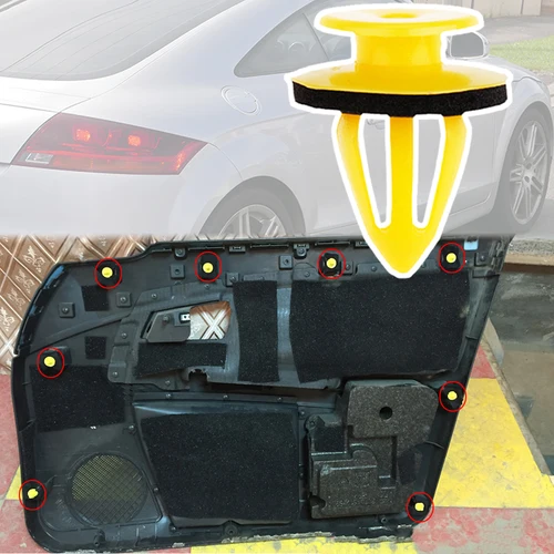 Imagen 1 del producto Para Audi TT 8J 2006 2007 2008 2009 2010 2011 2012 2013 2014 Panel de puerta Clip embellecedor de tarjeta sujetador Interior accesorios de remache de fijación