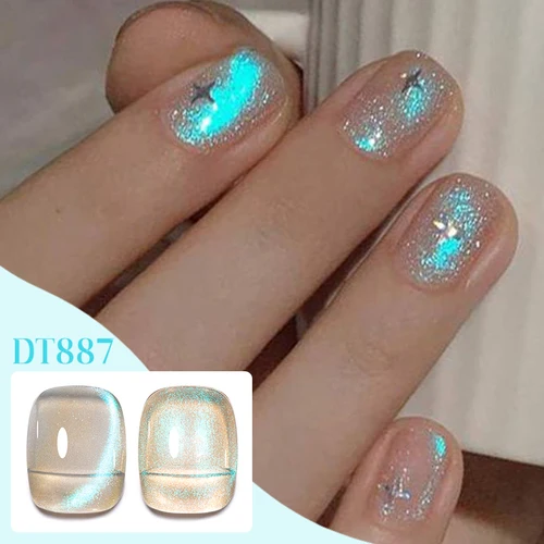 Imagen 2 del producto MEET ACROSS 7ml Aurora Cat esmalte de uñas de Gel magnético para uñas brillo brillante semipermanente UV Gel Nail Art barniz manicura