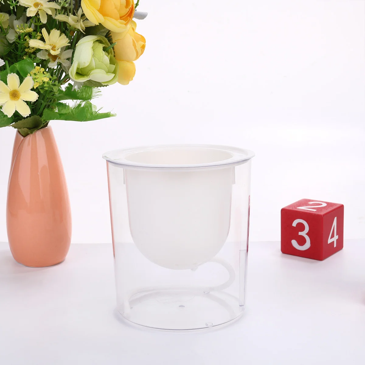 

2 PCS Water Storage Pot Automatic Flower Plants Holder White Self Watering Flowerpot