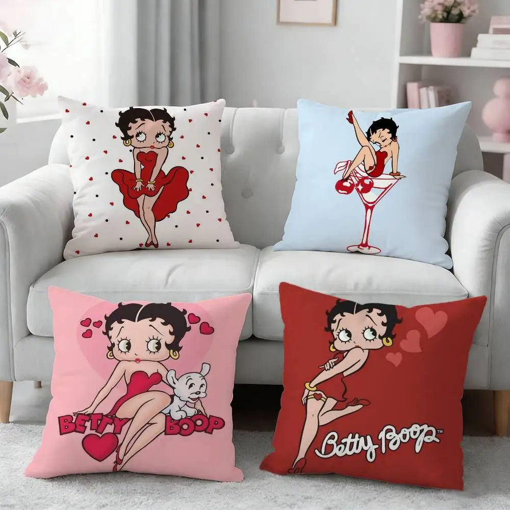 C-Cute cartoon B-Betty Pillow Case Pattern Printed Pillowcase For Living Room Sofa Cushion Cover