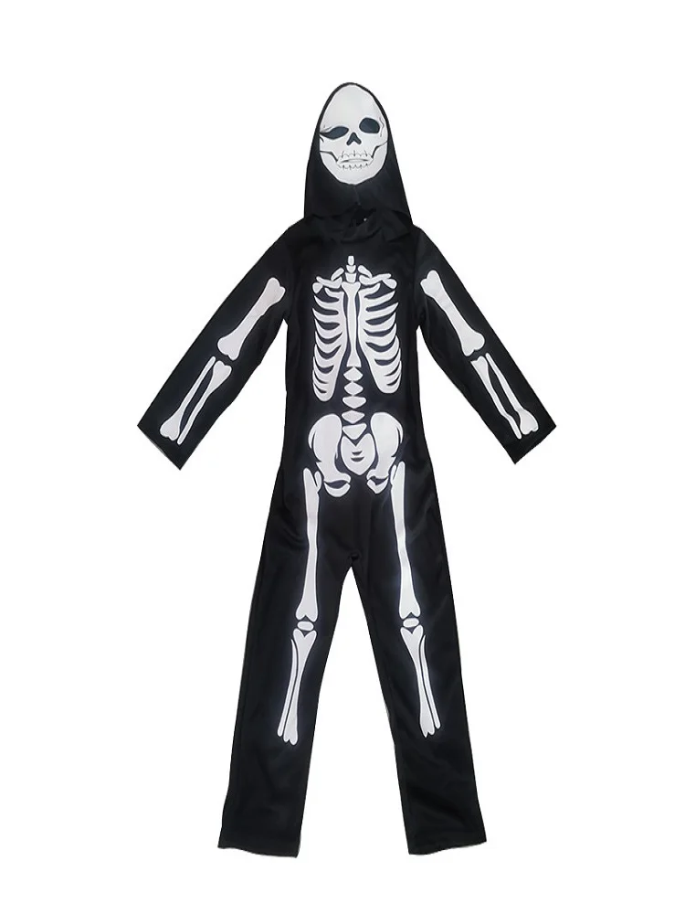 Disfraces de Cosplay de zombi aterrador para niños, disfraz de calavera de esqueleto, disfraz de Halloween para niños, vestido de fiesta de