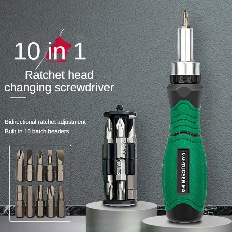 Xiaomi 10 In 1 Portable Ratchet Screwdriver Hidden Screwdriver Head Multi Angle Corner Capable Multifunctional Screwdriver Tools