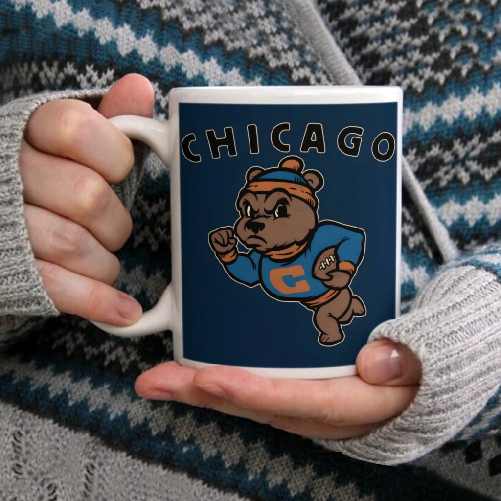 

Vintage Chicago Bears MascotCoffee Mug Tea Cup 11oz Coffee Cup Funny Birthday Ceramic Mug Personalized Cup
