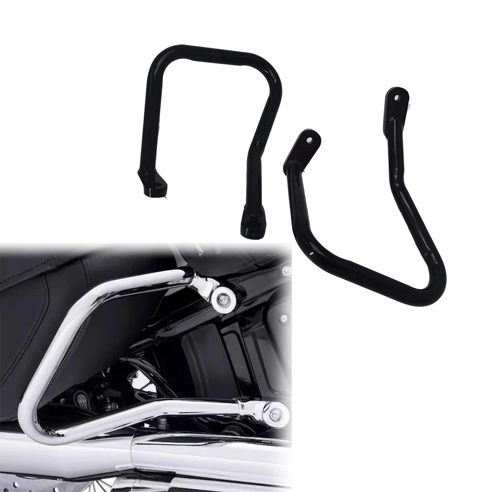 Motorcycle Engine Guard Highway Crash Bar Steel Bumper Frame Side Protection for Harley Softail Heritage FLSL Fat Boy 18-24