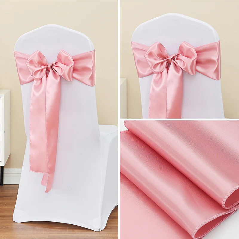 

50PCS Satin Wedding Chair Sashes Setting 17x275cm Sage Green Sheer Vintage Birthday Party Festival Birthday Aisle Decor