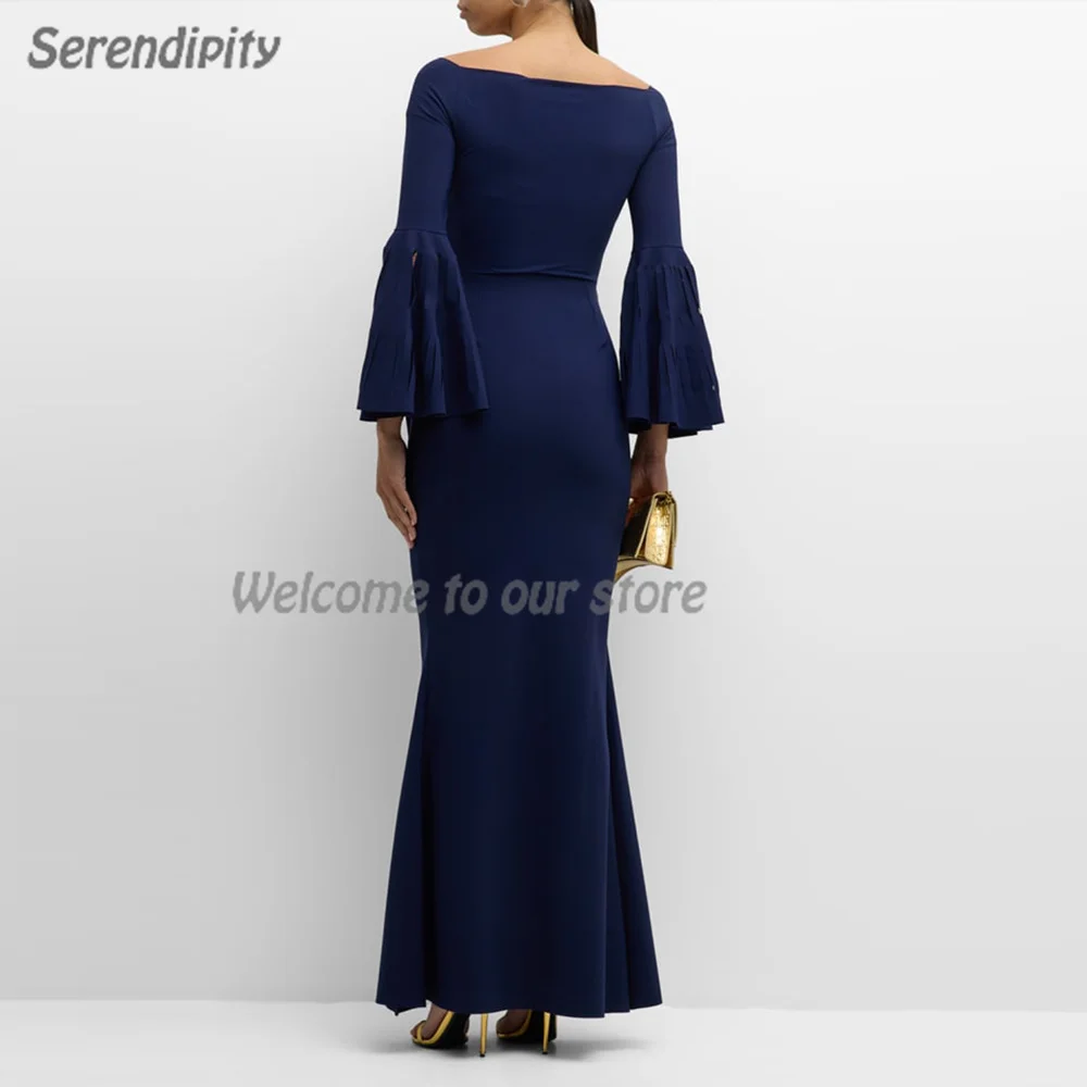 Serendipity-Vestido largo de noche para mujer, traje elegante con cuello en V y manga abullonada, para fiesta de cóctel y graduación, 2024